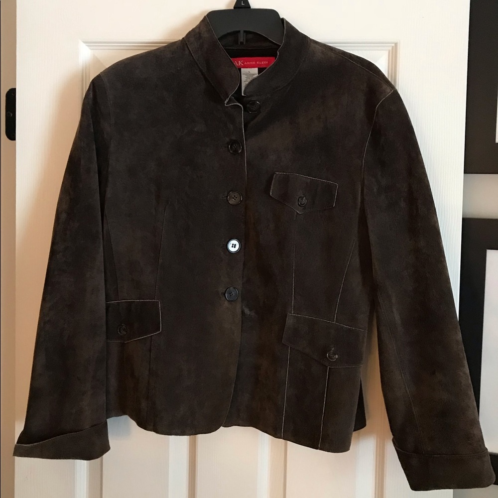 AK Anne Klein genuine suede jacket